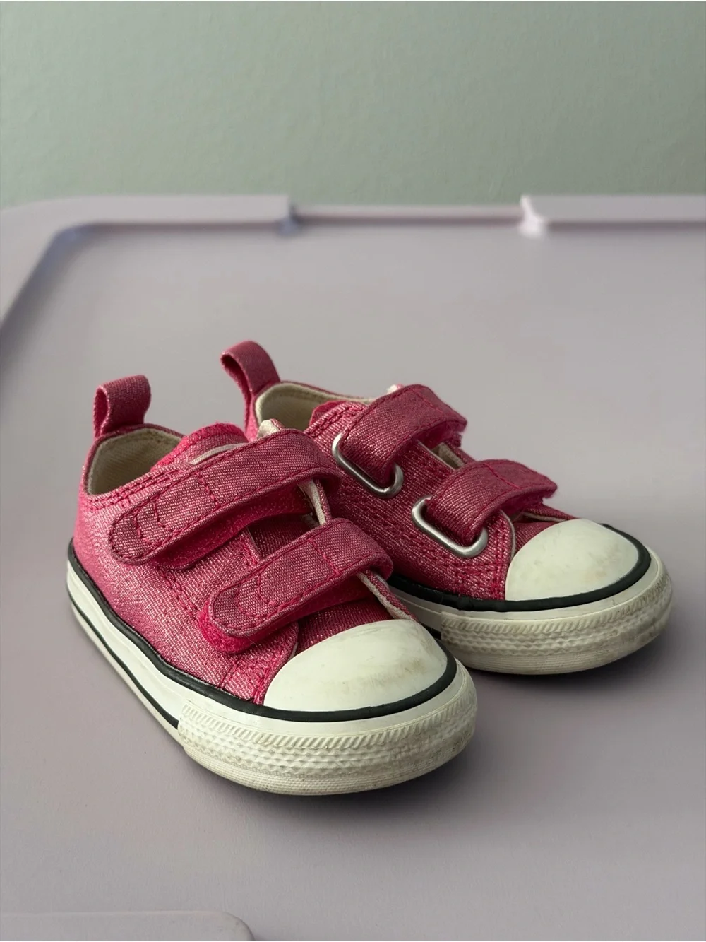 Converse Toddler 5k Pink Low-Top Velcro Sneakers